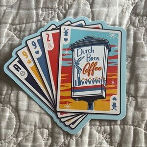 Dutch Bros retro playing cards sticker